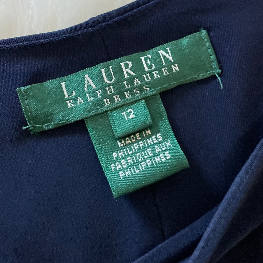 Lauren by Ralph Lauren Navy and Pink Dress Size 12 - Picture 5 of 7